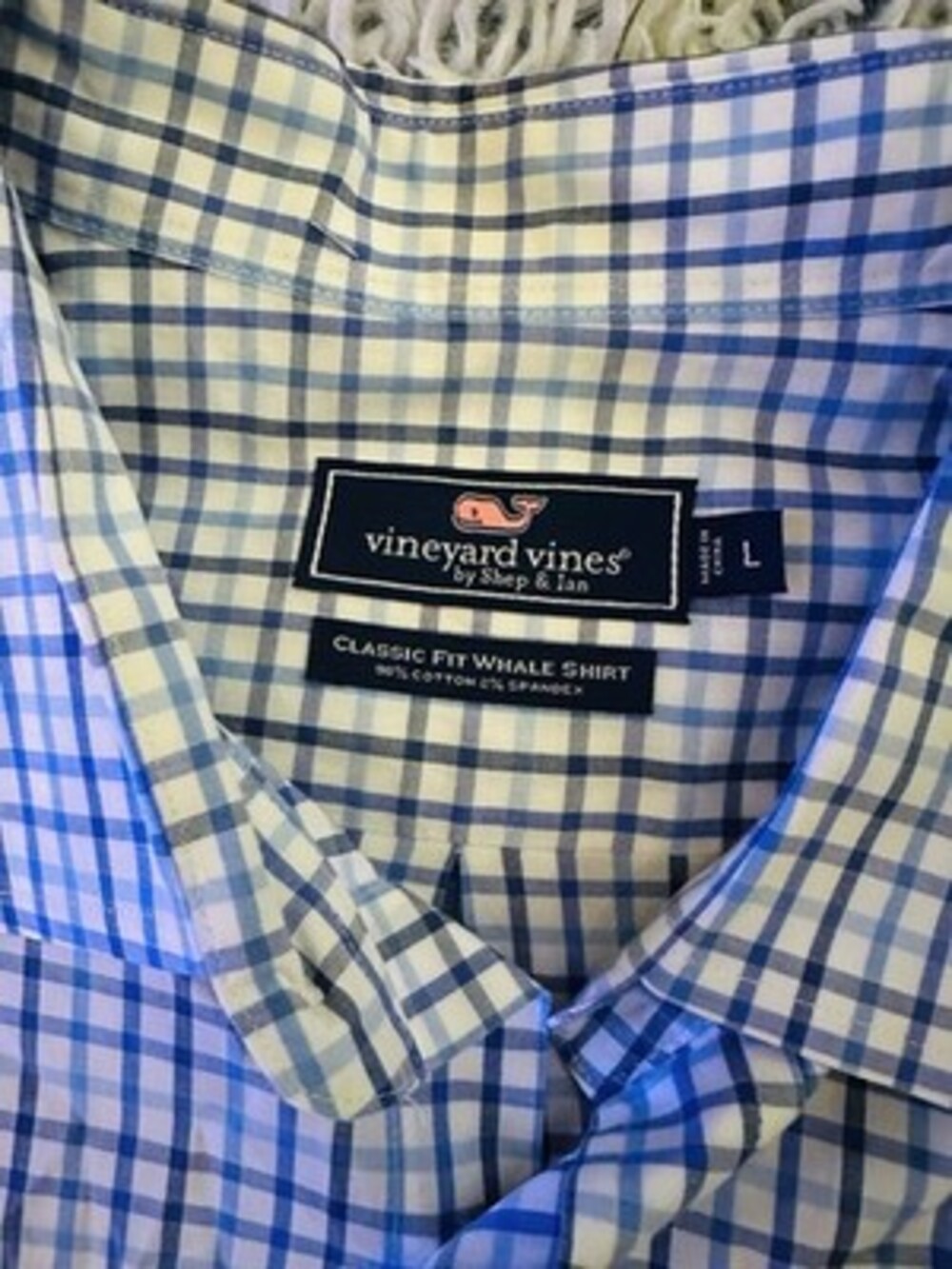 Vineyard Vines Classic Fit Whale Shirt Men Button-Up Size Lg
